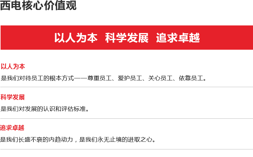 企业价值观-中国西电集团有限公司